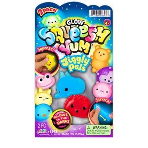 🐢 2 PACK GLOW IN THE DARK SQUISHY TOYS 🐢